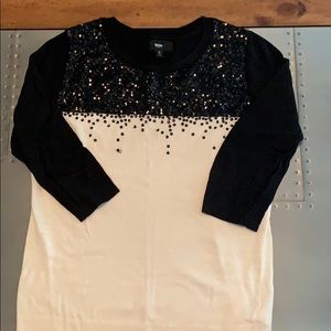 Black and Cream Colored Sequin Sweater